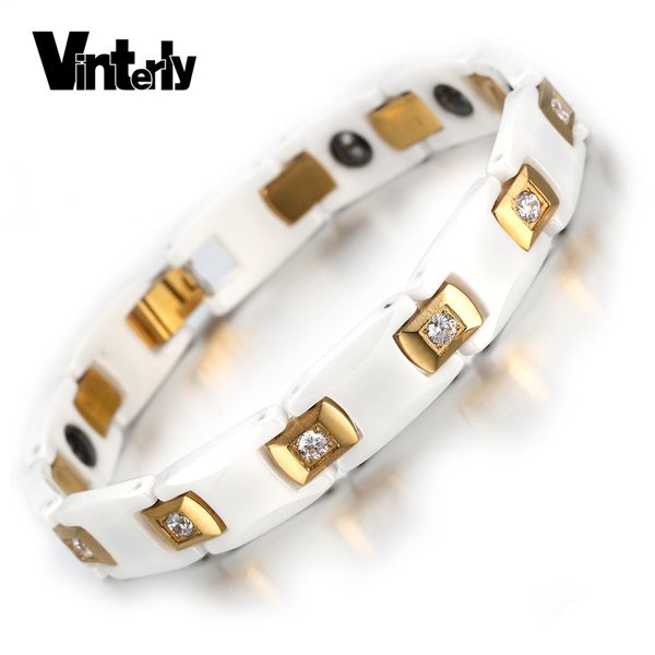 vinterly women's gold-color cz stone bracelet health energy hematite ceramic bracelets bangles for women jewelry, Golden;silver
vinterly women's gold-color cz stone bracelet health energy hematite ceramic bracelets bangles for women jewelry, Golden;silver