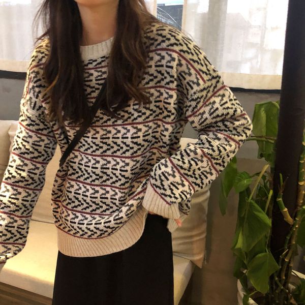 2019 winter plus size striped girls sweaters loose warm korean pullovers coat women o-neck long sleeve casual knitted sweater, White;black
2019 winter plus size striped girls sweaters loose warm korean pullovers coat women o-neck long sleeve casual knitted sweater, White;black