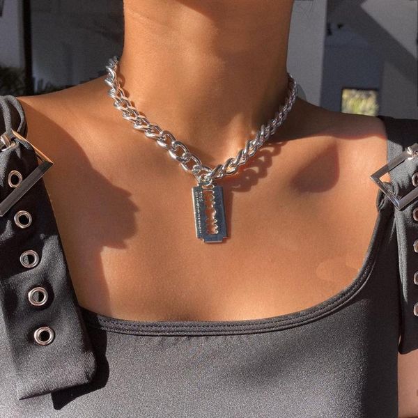 pendant necklaces lacteo simple personality shaver necklace jewelry for women 2021 fashion dark gothic clavicle chain choker, Silver
pendant necklaces lacteo simple personality shaver necklace jewelry for women 2021 fashion dark gothic clavicle chain choker, Silver