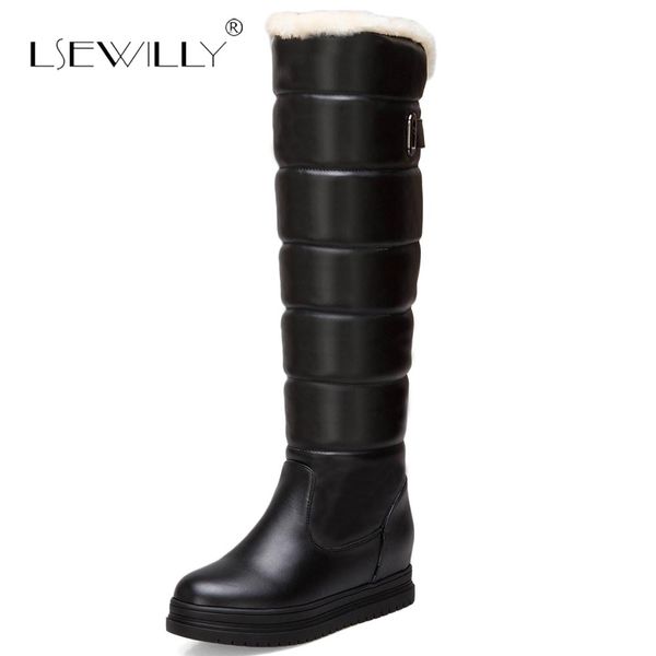 lsewilly plus size 34-43 knee high snow boots women platform hidden heel winter warm plush waterproof long boots for ladies e164, Black
lsewilly plus size 34-43 knee high snow boots women platform hidden heel winter warm plush waterproof long boots for ladies e164, Black