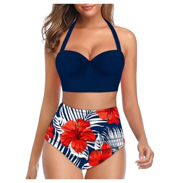swimwear women bikini 2020 women floral print high waist crop +shorts two piece swimwear halter tankini biquini
swimwear women bikini 2020 women floral print high waist crop +shorts two piece swimwear halter tankini biquini
