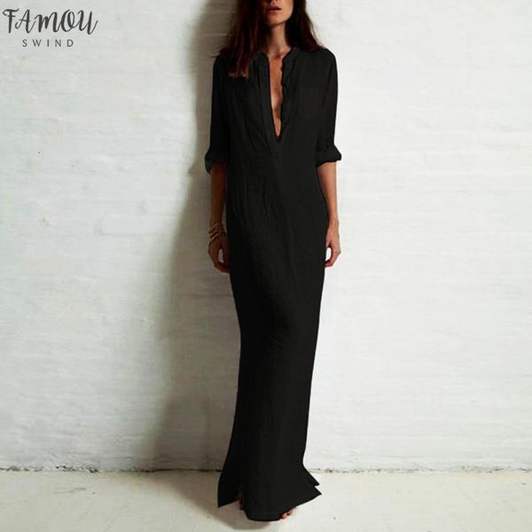 spring fashion women split shirt dress long sleeve deep v neck casual corduroy solid long maxi dress designer clothes, Black;gray
spring fashion women split shirt dress long sleeve deep v neck casual corduroy solid long maxi dress designer clothes, Black;gray