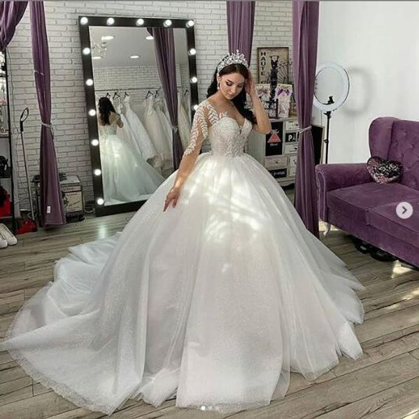 white tulle african sheer long sleeve ball gown wedding desses princess country plus size muslim wedding dress bridal gowns crystal 2019
white tulle african sheer long sleeve ball gown wedding desses princess country plus size muslim wedding dress bridal gowns crystal 2019