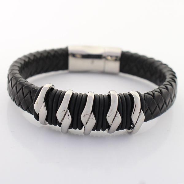 men jewelry retro genuine leather bracelet stainless steel annulus bead bracelets with magnet clasp 12mm wide braided, Golden;silver
men jewelry retro genuine leather bracelet stainless steel annulus bead bracelets with magnet clasp 12mm wide braided, Golden;silver
