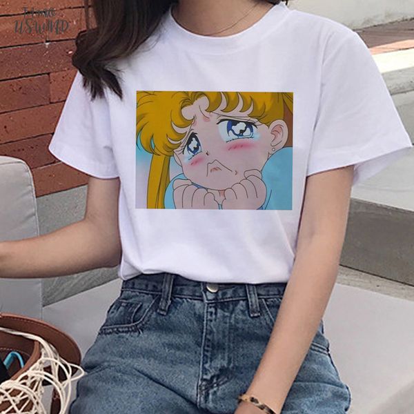 women funny graphic tshirt korean style tee female harajuku sailor moon kawaii t shirt women 90s aesthetic cartoon t shirt, White
women funny graphic tshirt korean style tee female harajuku sailor moon kawaii t shirt women 90s aesthetic cartoon t shirt, White