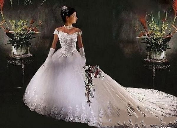 vintage lace ball gown wedding dresses 2020 arabic off shoulder appliques long chapel train bridal gown plus size vestidos de novia al5908, White
vintage lace ball gown wedding dresses 2020 arabic off shoulder appliques long chapel train bridal gown plus size vestidos de novia al5908, White