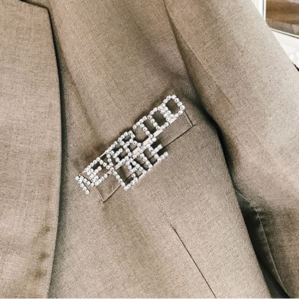 europe and america fashion zircon letters never too late letter autumn and winter simple pin brooch jewelry accessories women, Gray
europe and america fashion zircon letters never too late letter autumn and winter simple pin brooch jewelry accessories women, Gray