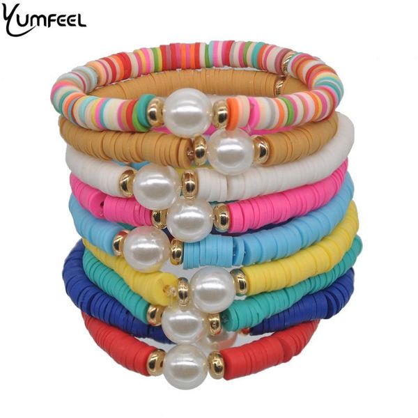 yumfeel new boho bracelet women handmade ploymer clay imitation pearl bracelets jewelry 10 colors choice, Golden;silver
yumfeel new boho bracelet women handmade ploymer clay imitation pearl bracelets jewelry 10 colors choice, Golden;silver