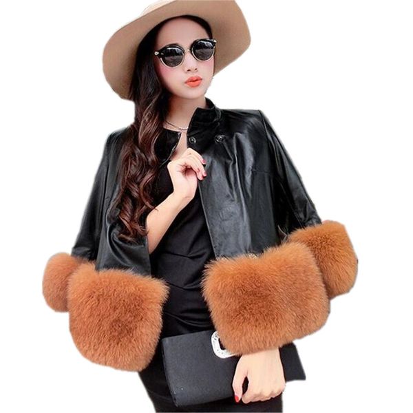 plus size new arrival women leather jackets slim pu leather jacket coat brand faux fur stitching warm jacket and coats ct201, Black
plus size new arrival women leather jackets slim pu leather jacket coat brand faux fur stitching warm jacket and coats ct201, Black