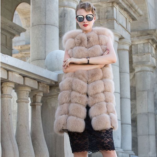 new natural fur ladies fur vest, long round neck fashion warm vest factory direct customizable 2019, Black
new natural fur ladies fur vest, long round neck fashion warm vest factory direct customizable 2019, Black