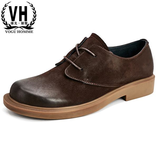 genuine leather casual shoes men british retro fashion lace-up thick bottom breathable business youth shoes men, Black
genuine leather casual shoes men british retro fashion lace-up thick bottom breathable business youth shoes men, Black