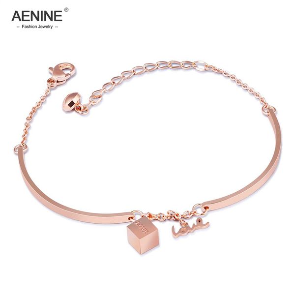 aenine vintage stainless steel bracelets for women love letter id & cube charm rose gold color chain & link bracelet aogs854, Black
aenine vintage stainless steel bracelets for women love letter id & cube charm rose gold color chain & link bracelet aogs854, Black
