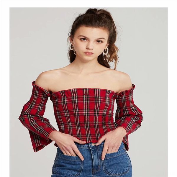 careful machine wooden ear collar shoulder-exposed female 2020 early pleated slim plaid small shirt shirt, White
careful machine wooden ear collar shoulder-exposed female 2020 early pleated slim plaid small shirt shirt, White