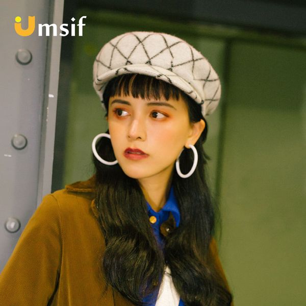 2018 new winter women classic plaid wool beret women's vintage wide brim french style berets hats female beanies hat newsboy cap, Blue;gray
2018 new winter women classic plaid wool beret women's vintage wide brim french style berets hats female beanies hat newsboy cap, Blue;gray