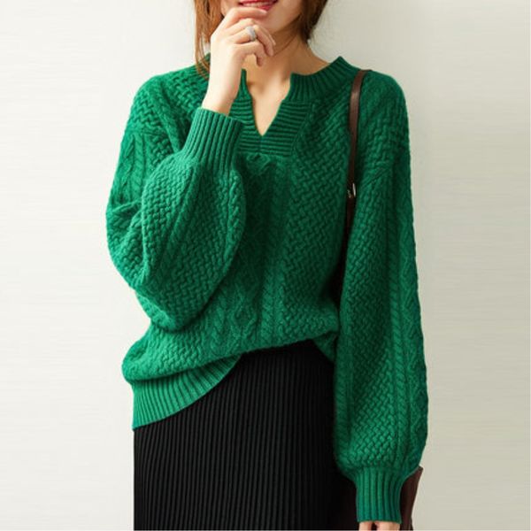 casual sweater female loose cashmere sweater female new knitted v-neck long-sleeved fashion wool pullover, White;black
casual sweater female loose cashmere sweater female new knitted v-neck long-sleeved fashion wool pullover, White;black