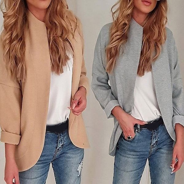 women irregular cardigan stand collar long sleeve coat home office party fs99, Black;brown
women irregular cardigan stand collar long sleeve coat home office party fs99, Black;brown