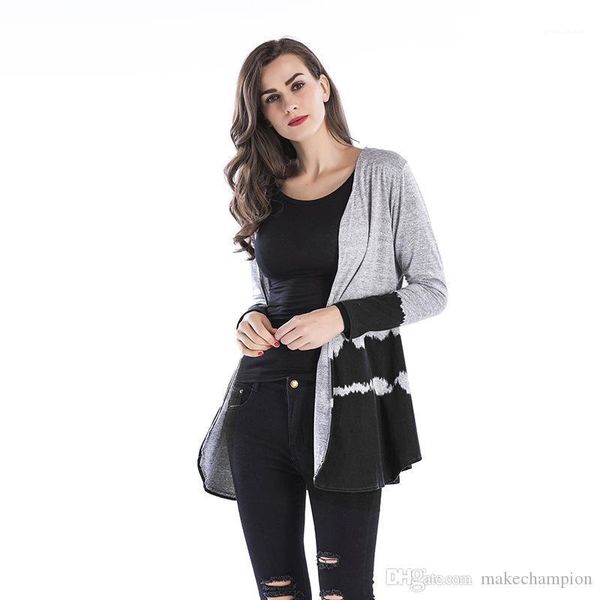 long sleeve womens coat three color causal womens clothing contrast color womens designer jacket cardigan, Black;brown
long sleeve womens coat three color causal womens clothing contrast color womens designer jacket cardigan, Black;brown