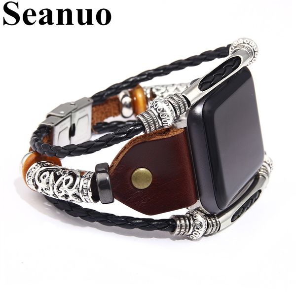 seanuo 2020 women smart watch watchband charm braided genuine leather bracelet punk vintage sport watch strap bracelets men, Golden;silver
seanuo 2020 women smart watch watchband charm braided genuine leather bracelet punk vintage sport watch strap bracelets men, Golden;silver
