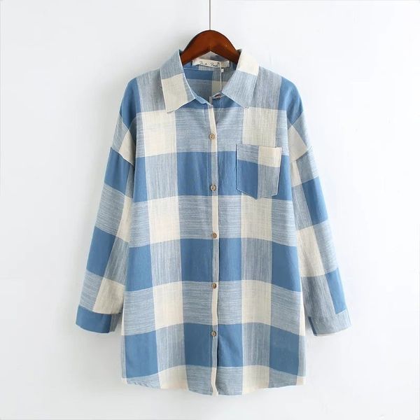 women's blouses & shirts women spring autumn cotton korean fresh style turn-down collar long sleeve big plaid chic bottoming blusas, White
women's blouses & shirts women spring autumn cotton korean fresh style turn-down collar long sleeve big plaid chic bottoming blusas, White