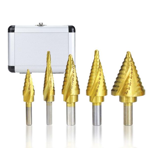 step cone drill bit 5pcs titanium coated wood metal hole drilling cutter hss step drill bit
step cone drill bit 5pcs titanium coated wood metal hole drilling cutter hss step drill bit