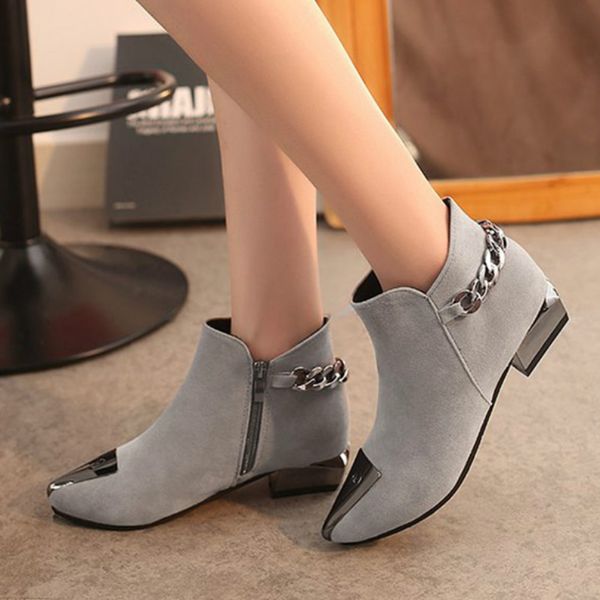 tangnest 2019 women ankle boots autumn med square heel slip on flock leather booten metal decoration ladies casual shoes, Black
tangnest 2019 women ankle boots autumn med square heel slip on flock leather booten metal decoration ladies casual shoes, Black