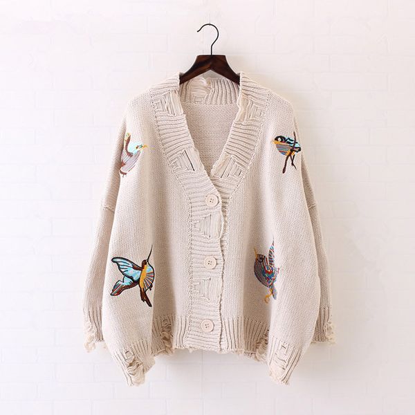 olgitum fashoin hole hollow sweater women cardigan knitted coat long sleeve bird embriidery casual v-neck cardigans b779, White;black
olgitum fashoin hole hollow sweater women cardigan knitted coat long sleeve bird embriidery casual v-neck cardigans b779, White;black