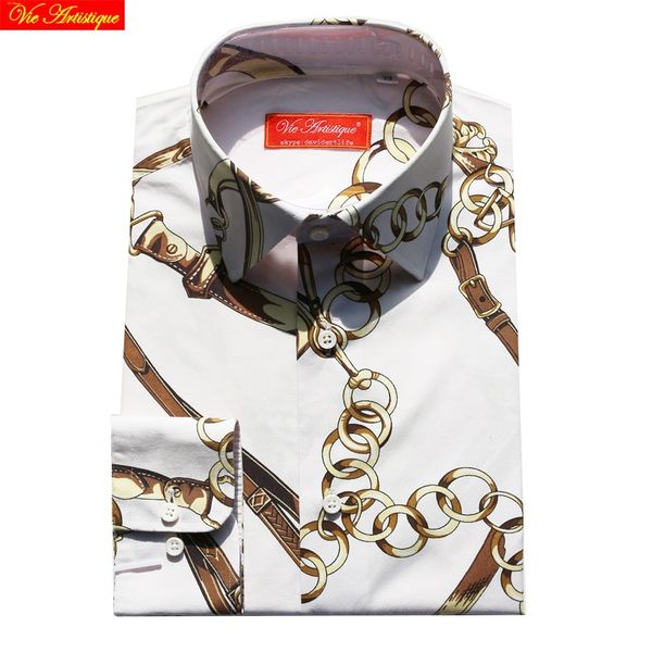 custom tailor made men's bespoke shirts business formal wedding ware bespoke blouse cotton floral white printed golden chain, White;black
custom tailor made men's bespoke shirts business formal wedding ware bespoke blouse cotton floral white printed golden chain, White;black