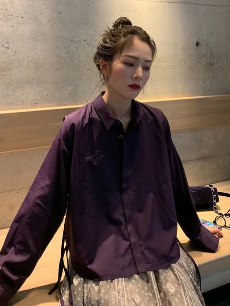 19 spring and autumn edition of hong kong style retro lapel belt vest shirt double false two women's net red women's fashion, White
19 spring and autumn edition of hong kong style retro lapel belt vest shirt double false two women's net red women's fashion, White