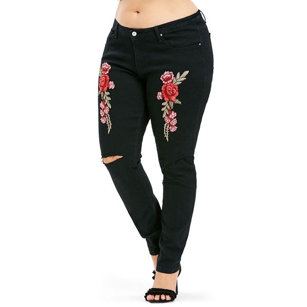 ripped jeans plus size frayed embroidery applique jeans mid waist skinny women pencil pants floral print 5xl black femme, Blue
ripped jeans plus size frayed embroidery applique jeans mid waist skinny women pencil pants floral print 5xl black femme, Blue