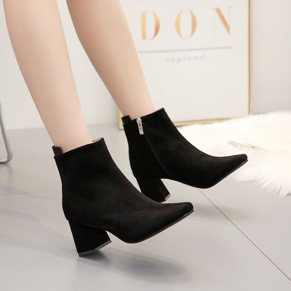 brand women's shoes booties woman 2019 high heels zipper boots-women fashion stiletto rock rubber pointy basic cotton fabric, Black
brand women's shoes booties woman 2019 high heels zipper boots-women fashion stiletto rock rubber pointy basic cotton fabric, Black