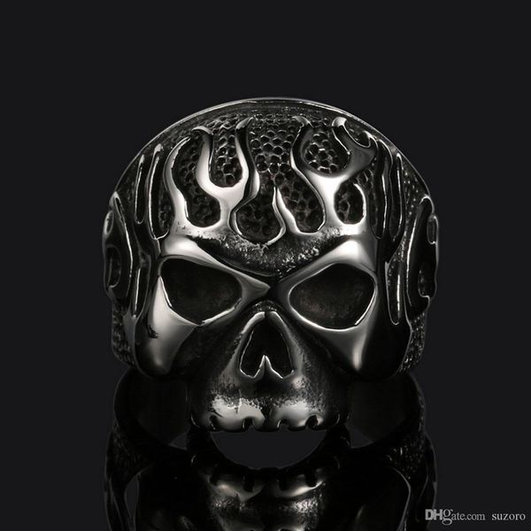 europe and the united states retro motorcycle series, stainless steel flame skull ring
europe and the united states retro motorcycle series, stainless steel flame skull ring