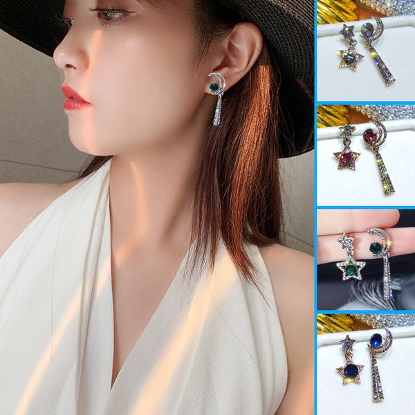 1 pair women lady earrings moon star charm ear pendant gifts jewelry decoration d88, Silver
1 pair women lady earrings moon star charm ear pendant gifts jewelry decoration d88, Silver