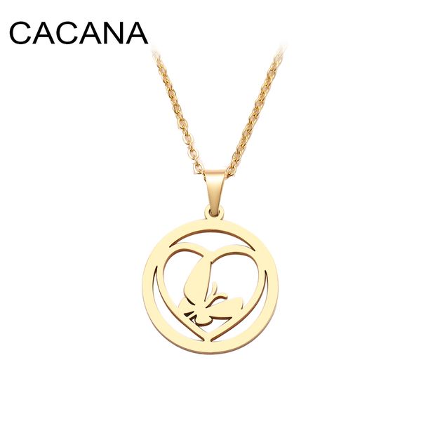 cacana stainless steel necklace for women man butterfly heart and circle gold silver color pendant necklace engagement jewelry
cacana stainless steel necklace for women man butterfly heart and circle gold silver color pendant necklace engagement jewelry