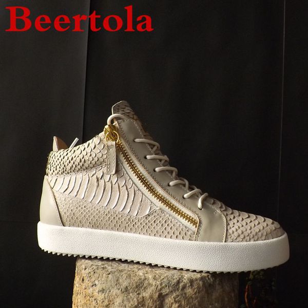 new snakeskin pattern men's sneakers high casual shoes men lace up zip round toe casual shoes male street fashion chaussures t200413, Black
new snakeskin pattern men's sneakers high casual shoes men lace up zip round toe casual shoes male street fashion chaussures t200413, Black