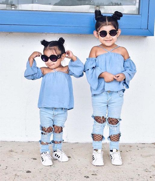 designer t-shirts and shorts suit brand tracksuits girls denim + ripped jeans kids clothing set sell fashion children's clothes, White
designer t-shirts and shorts suit brand tracksuits girls denim + ripped jeans kids clothing set sell fashion children's clothes, White