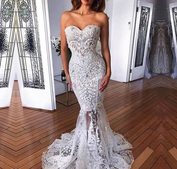 new arrival mermaid long wedding dress sweetheart lace appliques garden country church bride bridal gown custom made plus size, White
new arrival mermaid long wedding dress sweetheart lace appliques garden country church bride bridal gown custom made plus size, White