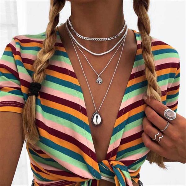 boho shell tree of life multi layer choker necklace hollow pendant steel long chain summer beach jewelry for female women, Silver
boho shell tree of life multi layer choker necklace hollow pendant steel long chain summer beach jewelry for female women, Silver