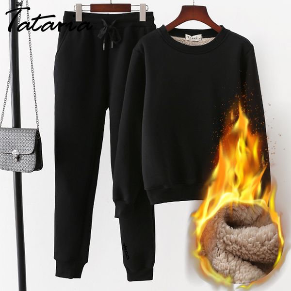 tataria 2 piece tracksuit for women winter long sleeve thicken sweatshirts women's warm suits female velvet casual sport suit, Black
tataria 2 piece tracksuit for women winter long sleeve thicken sweatshirts women's warm suits female velvet casual sport suit, Black