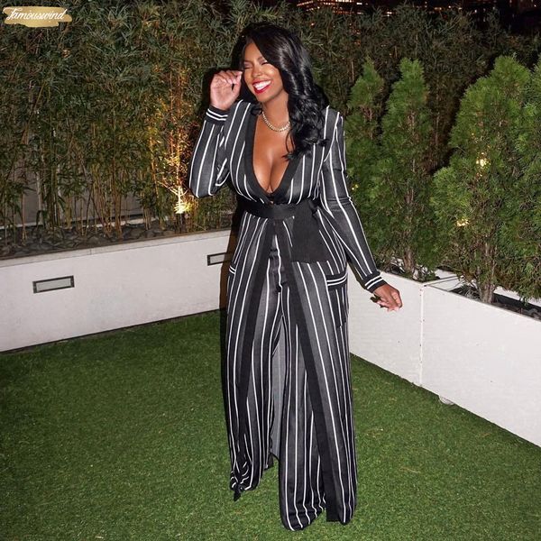 women 2019 new striped open stitch with sashes x long trench straight long piece suits two pants set tracksuit outfit, White
women 2019 new striped open stitch with sashes x long trench straight long piece suits two pants set tracksuit outfit, White