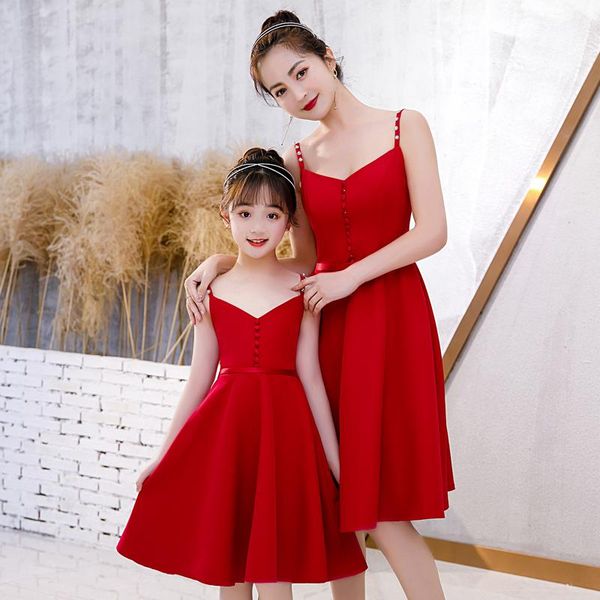 red suspender mother daughter dresses wedding clothes mom and me dress ball gown mum girls evening dress family match outfits, Blue
red suspender mother daughter dresses wedding clothes mom and me dress ball gown mum girls evening dress family match outfits, Blue
