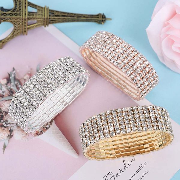 6 rows diamante rhinestone elastic bridal bangle bracelet bridesmaid bracelet jewelry gifts, Black
6 rows diamante rhinestone elastic bridal bangle bracelet bridesmaid bracelet jewelry gifts, Black