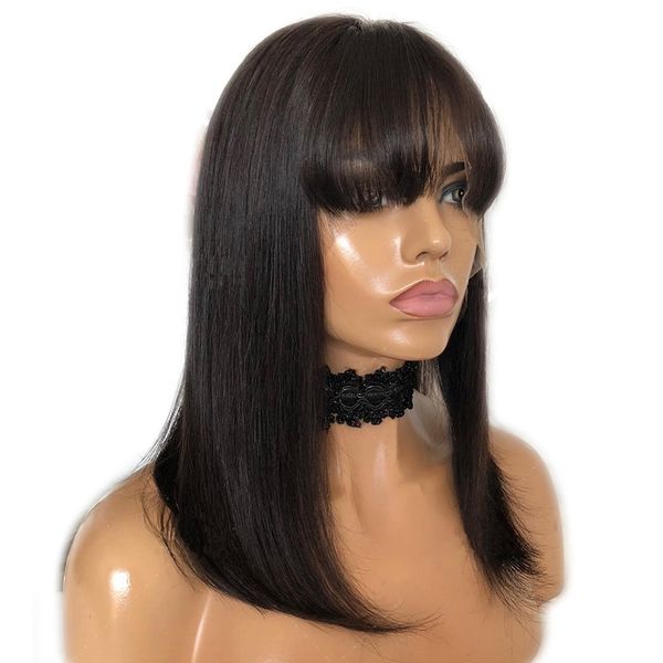lace front short bob wig 13*6 brazilian human hair wigs with bangs remy baby hair full end for women straight natural black hair
lace front short bob wig 13*6 brazilian human hair wigs with bangs remy baby hair full end for women straight natural black hair