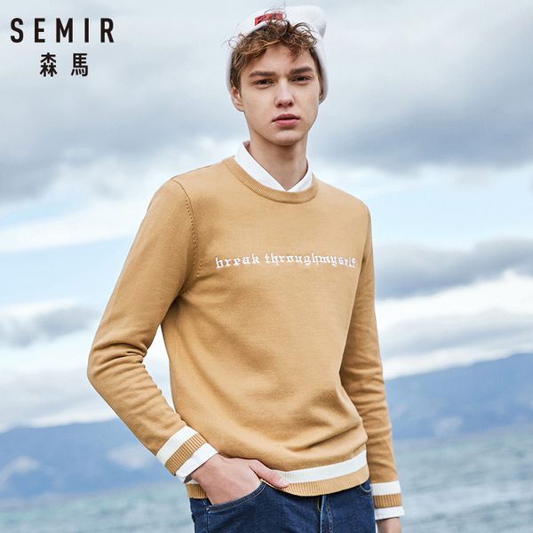 semir свитер мужчин 2018 осень новый slim fit solid вязаные свитера мужчины плюс размер пуловеры марка одежды, White;black 
semir свитер мужчин 2018 осень новый slim fit solid вязаные свитера мужчины плюс размер пуловеры марка одежды, White;black