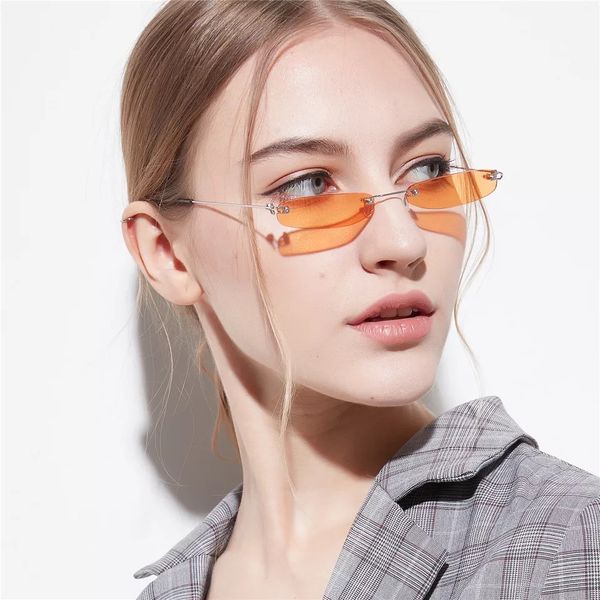 ultra-small frame sunglasses female trend net red rimless glasses transparent marine color lenses, White;black
ultra-small frame sunglasses female trend net red rimless glasses transparent marine color lenses, White;black