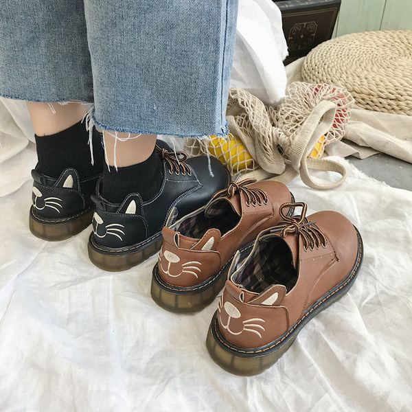 2018 new korean fashion wild flat shoes college wind cute cat british single shoes trend street shooting flat, Black
2018 new korean fashion wild flat shoes college wind cute cat british single shoes trend street shooting flat, Black