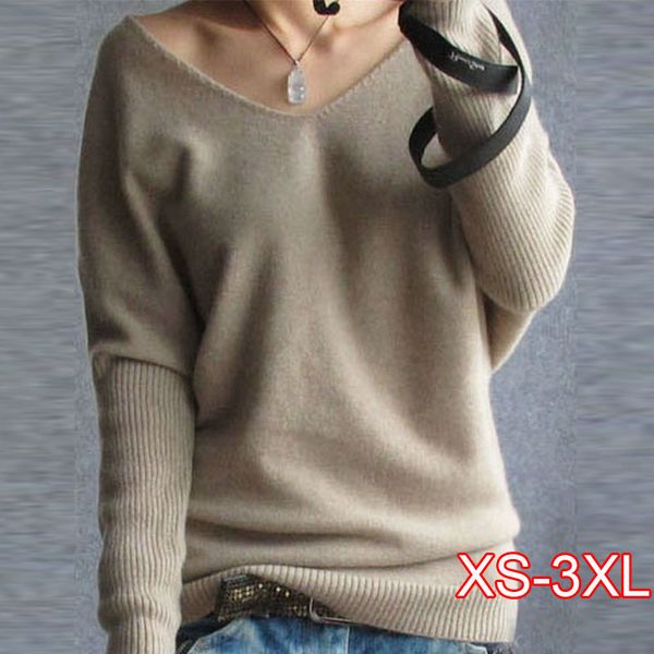 women's sweaters 2021 spring autumn cashmere women fashion v-neck sweater loose 100% wool batwing sleeve plus size pullover, White;black
women's sweaters 2021 spring autumn cashmere women fashion v-neck sweater loose 100% wool batwing sleeve plus size pullover, White;black