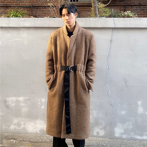men autumn winter belt long wool coat outerwear male vintage fashion casual loose trench jacket overcoat, Black
men autumn winter belt long wool coat outerwear male vintage fashion casual loose trench jacket overcoat, Black