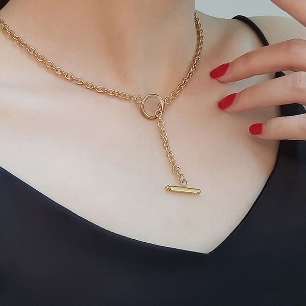 ot toggle clasp chain necklace gold color stainless steel women minimalist choker necklace dropship jewelry, Silver
ot toggle clasp chain necklace gold color stainless steel women minimalist choker necklace dropship jewelry, Silver