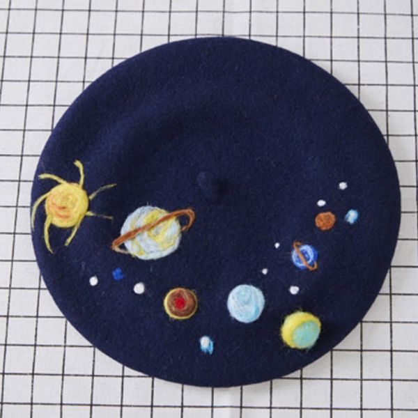 vintage planet embroidered ladies berets manual wool felt original handmade starry wool hats winter hat birthday gift cap female, Blue;gray
vintage planet embroidered ladies berets manual wool felt original handmade starry wool hats winter hat birthday gift cap female, Blue;gray