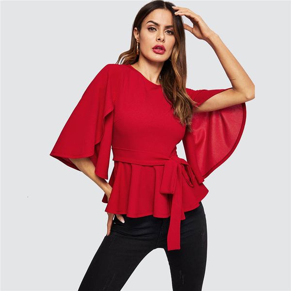 womens blouses women red split half sleeve belted peplum solid blouse women spring office zipper back elegant workwear blouses, White
womens blouses women red split half sleeve belted peplum solid blouse women spring office zipper back elegant workwear blouses, White